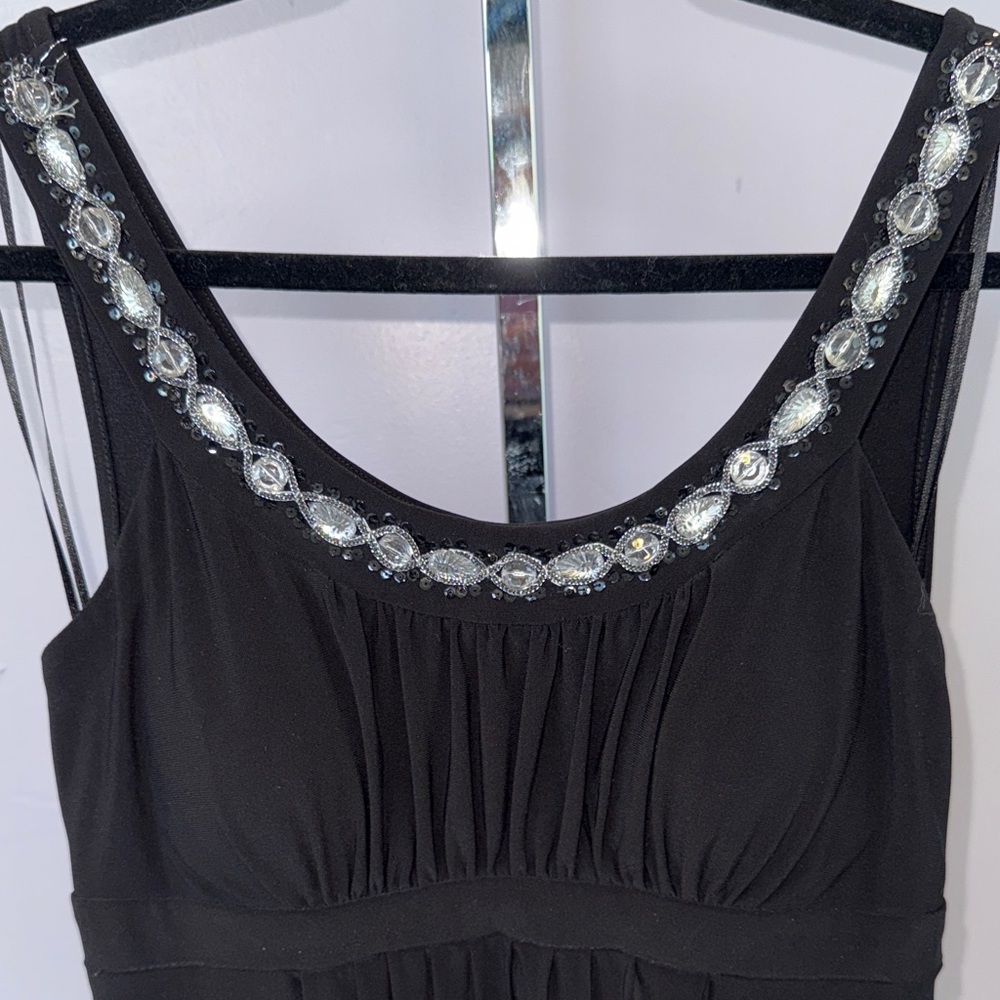 Sangria Black Midi Dress with Silver Details - Picture 4 of 6